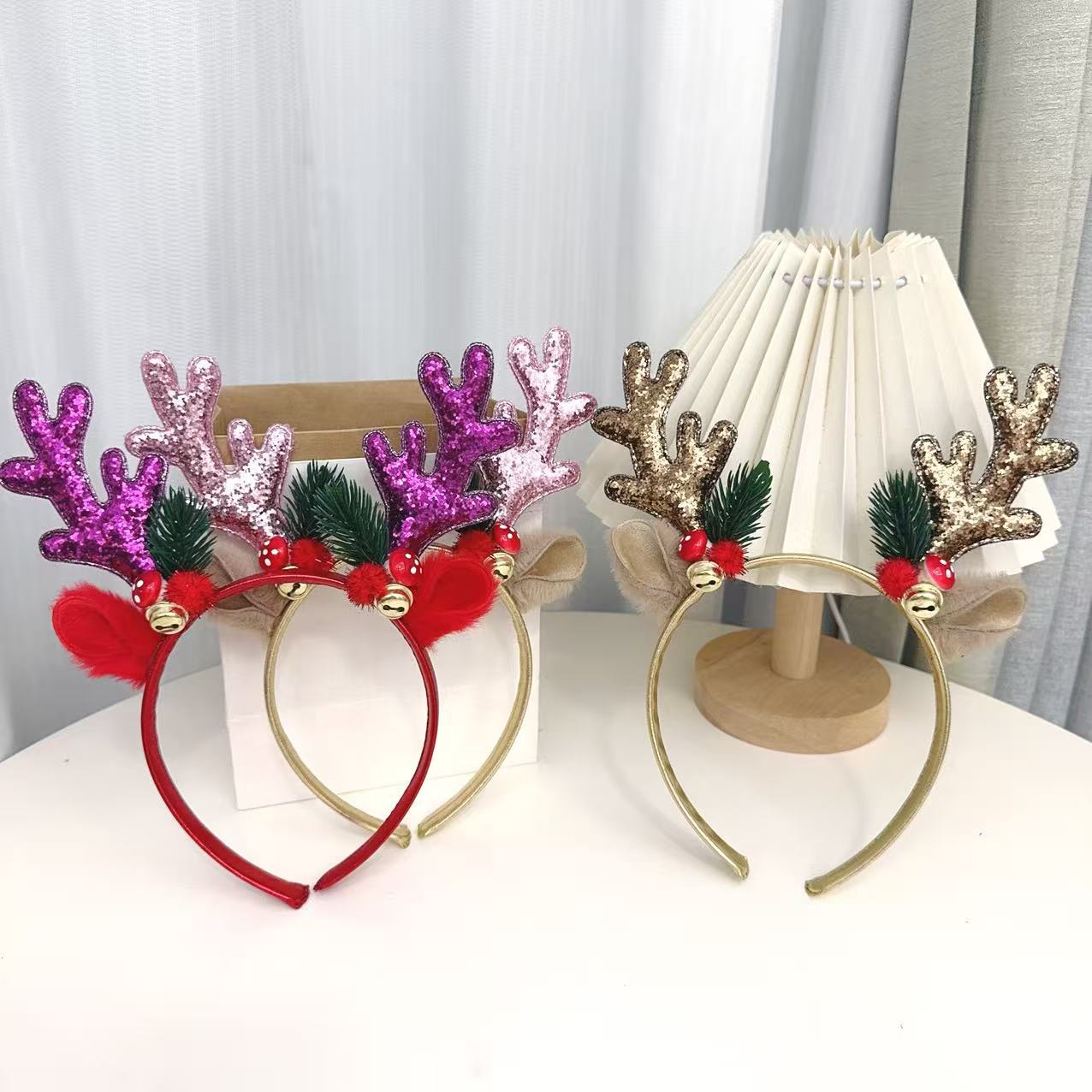 Reindeer Antlers Headband - Bando Tanduk Rusa Berkilauan Populer, Bando