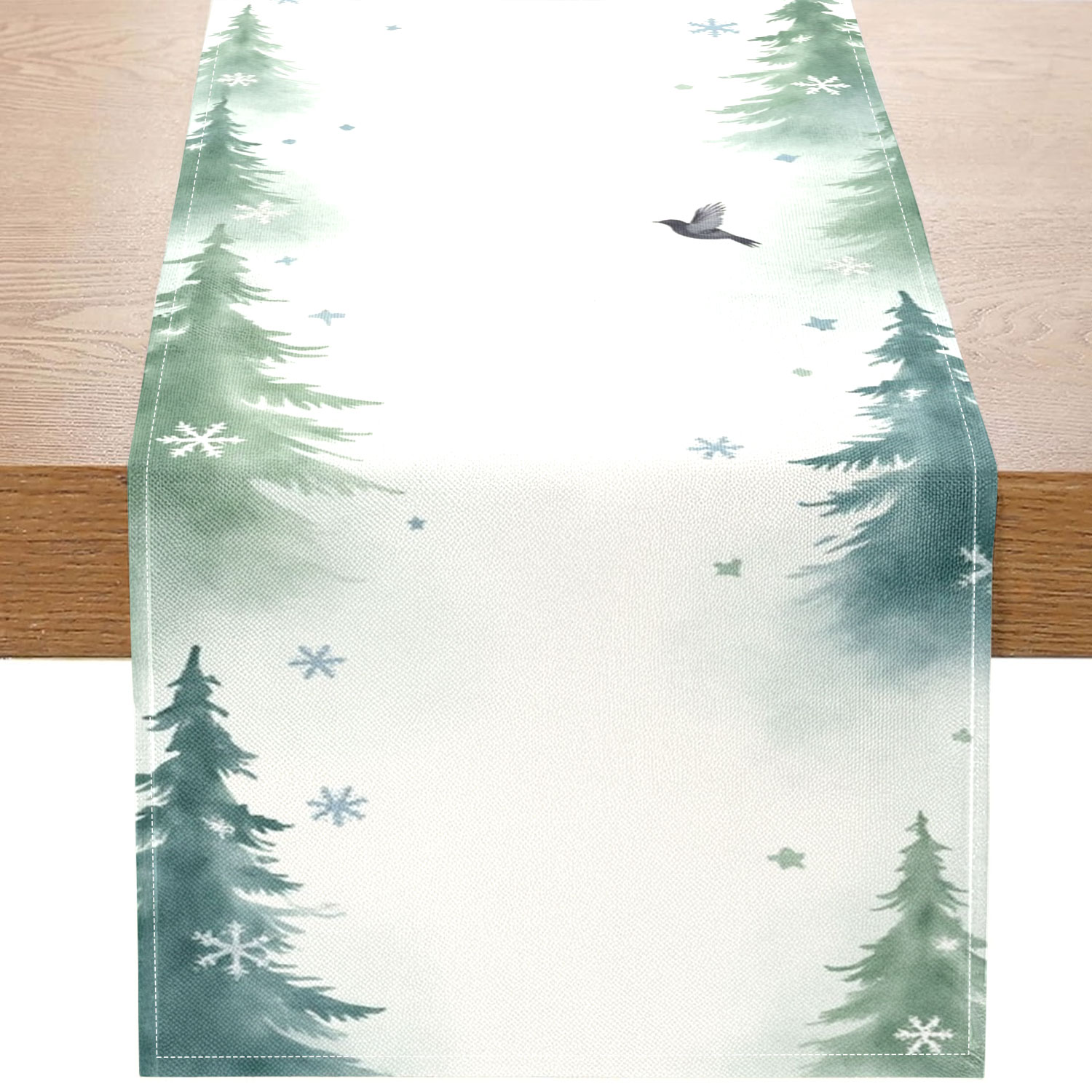 Christmas Table Runner - 1 buah taplak meja bertema hutan