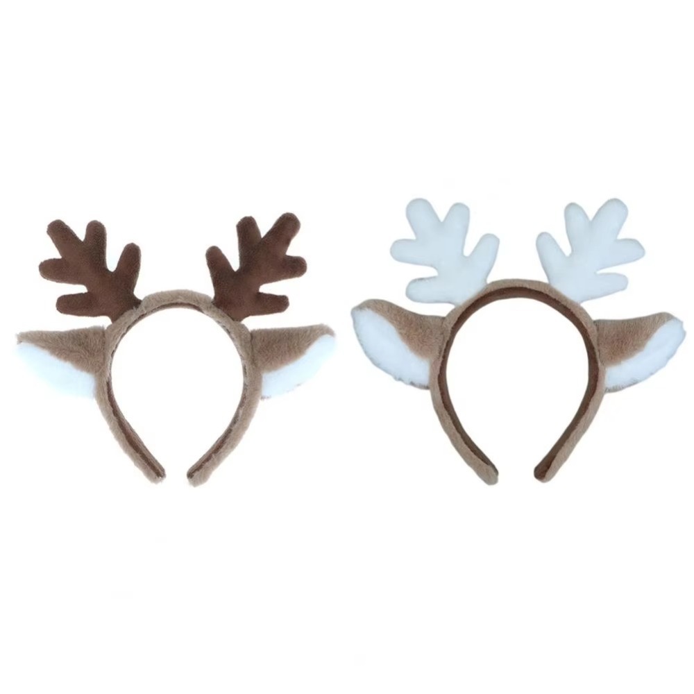 Reindeer Antlers Headband - Headband Natal Lembut, Aksesoris Cosplay Tanduk