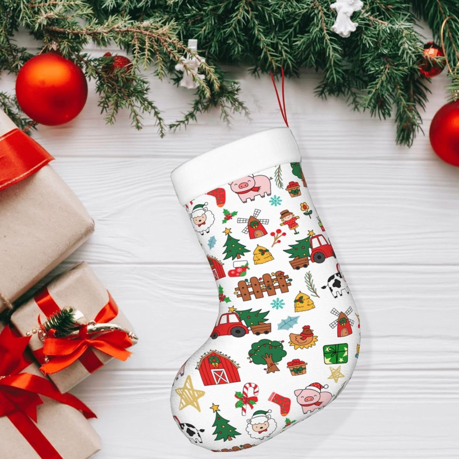 Christmas Stocking Hanging - Kaus Kaki Natal Bertema Hewan Ternak,