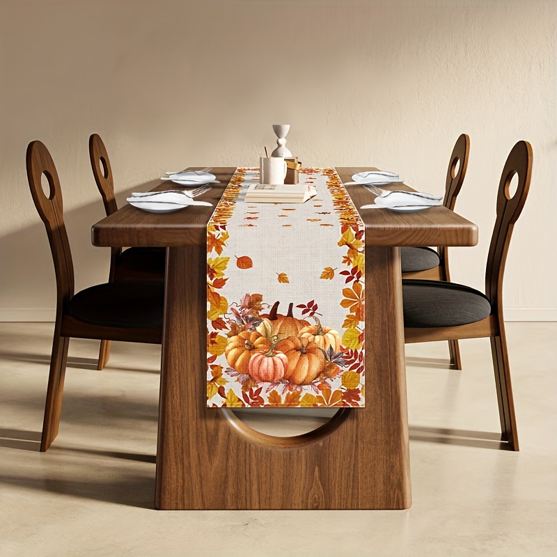 Christmas Table Runner - 1 buah Taplak Meja Thanksgiving &