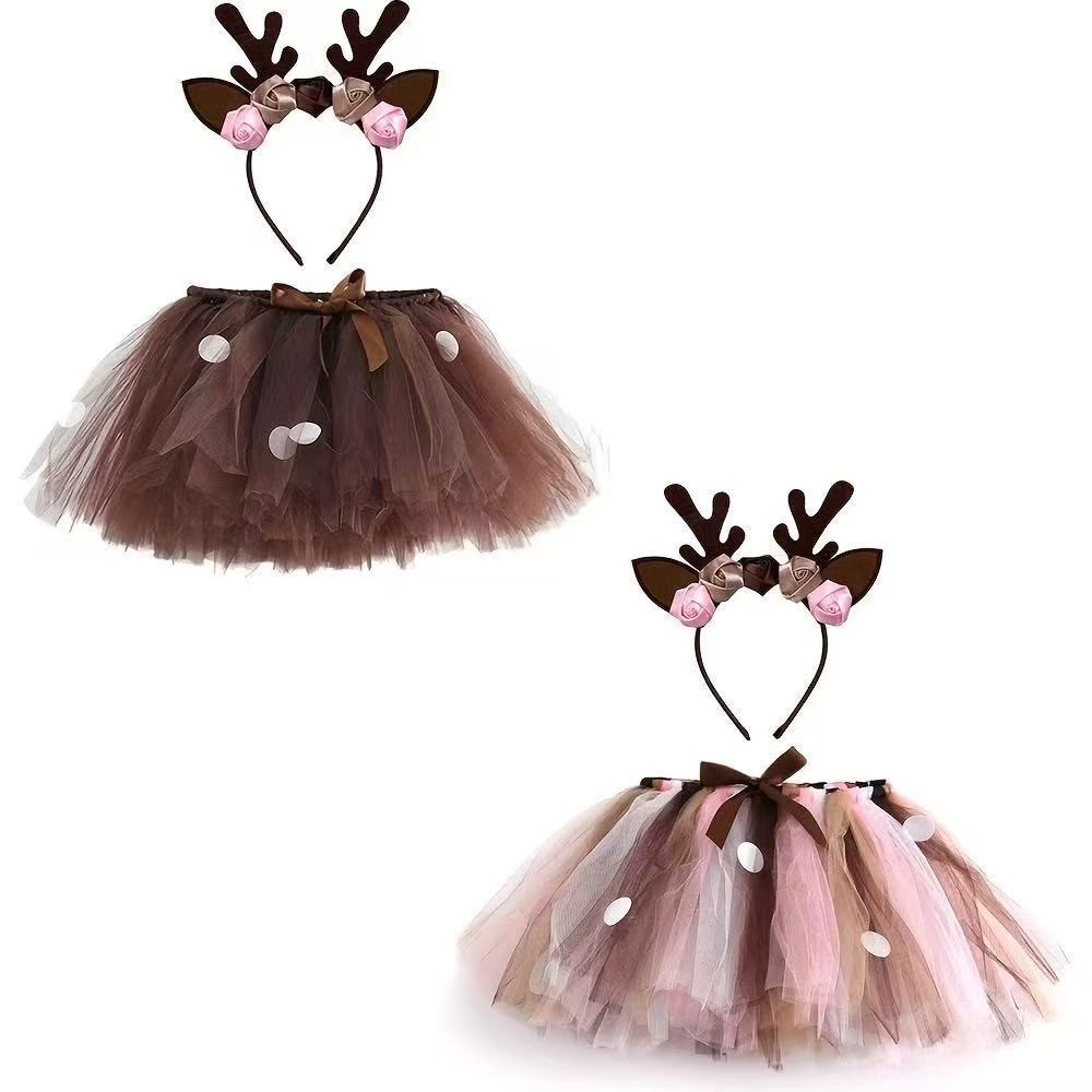 Reindeer Antlers Headband - Rok Tutu Rusa Berbulu untuk Pesta