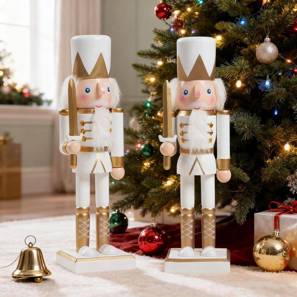 Nutcracker Figurine - Patung Nutcracker Kayu 10 inci, Ornamen