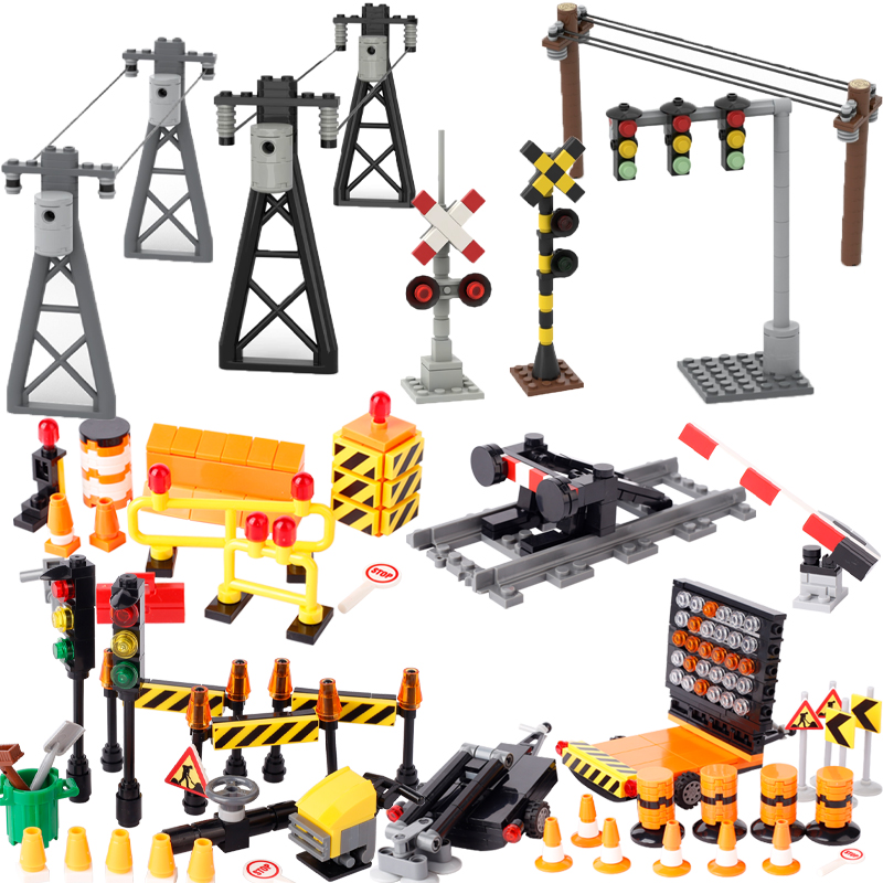 Lego Set City - MOC Barikade Kota Blok Bangunan Aksesori