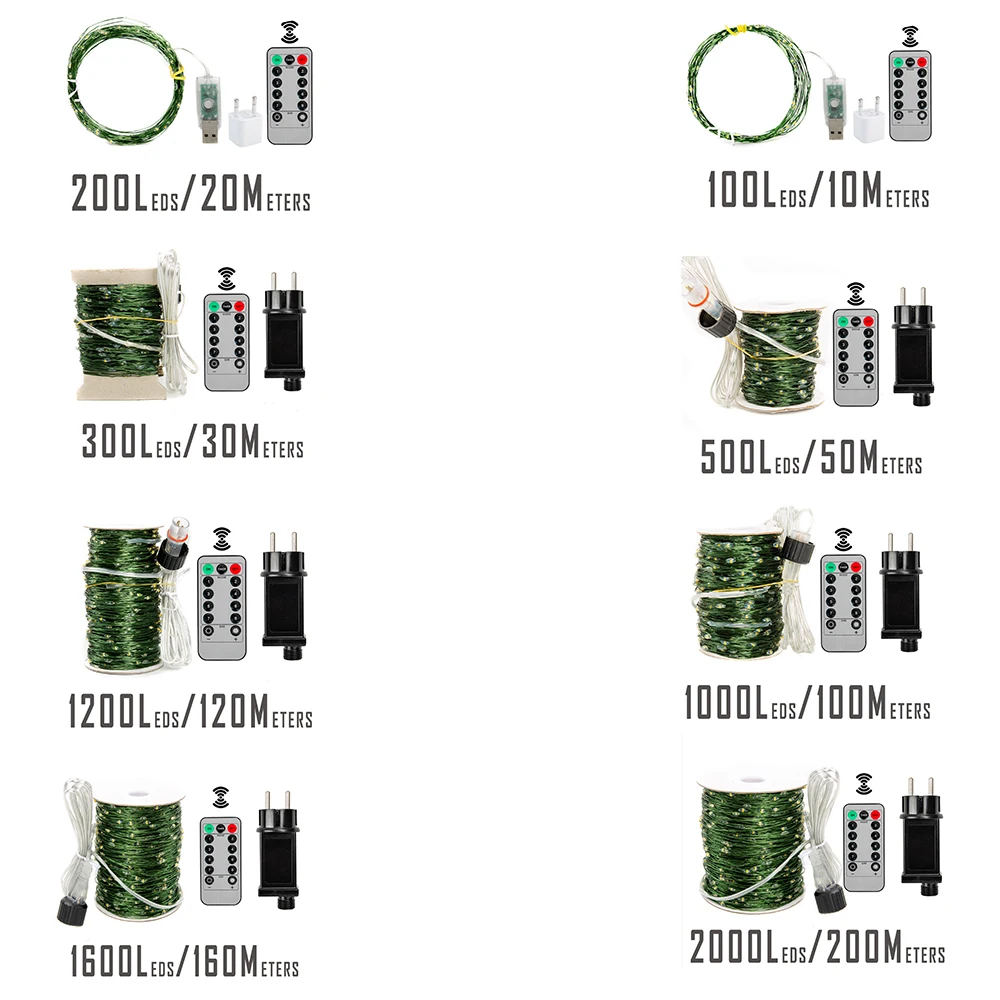 Lampu String LED 200M 2000 Lam - Christmas Lights Outdoor ulasan dan harga