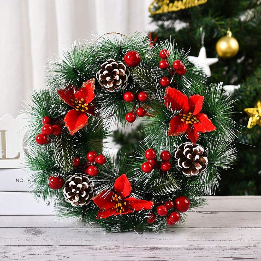 1 Buah Karangan Bunga Natal un - Christmas Wreath Fake ulasan dan harga