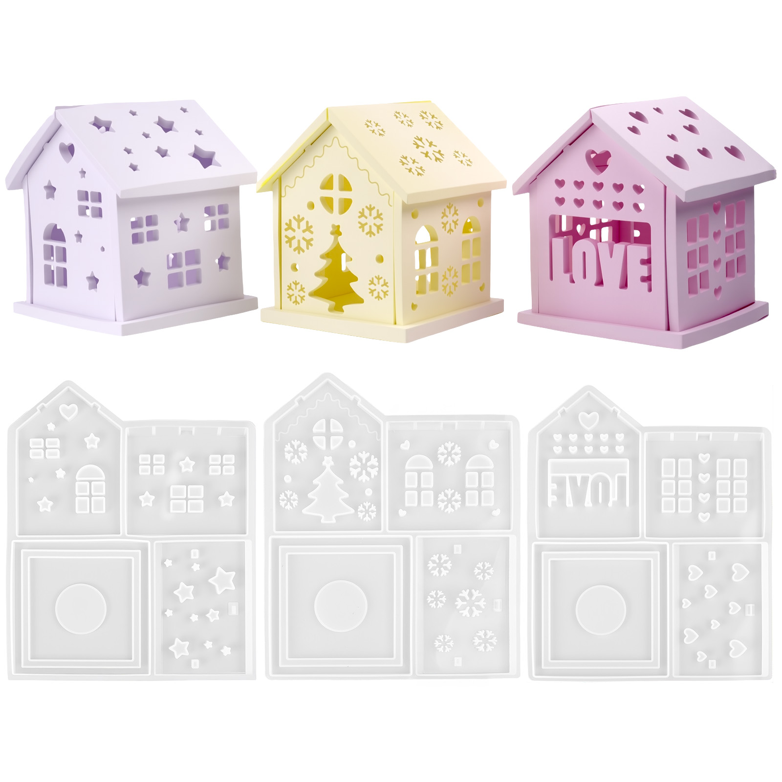 Cetakan Silikon Rumah 3D DIY P - Holiday Candle Set ulasan dan harga