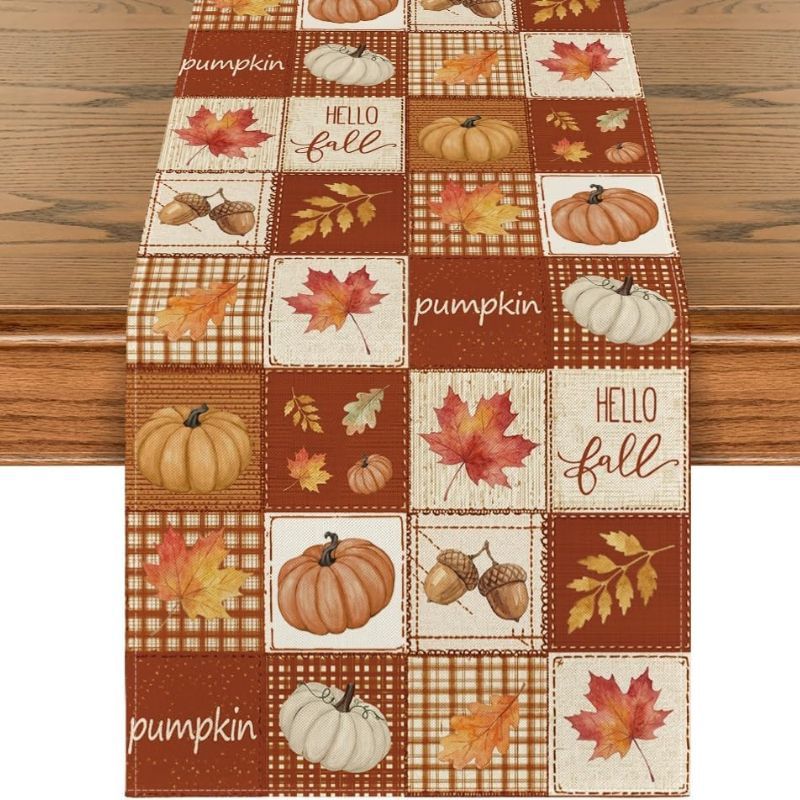 VIKAMA Taplak Meja Linen Motif - Christmas Table Runner ulasan dan harga