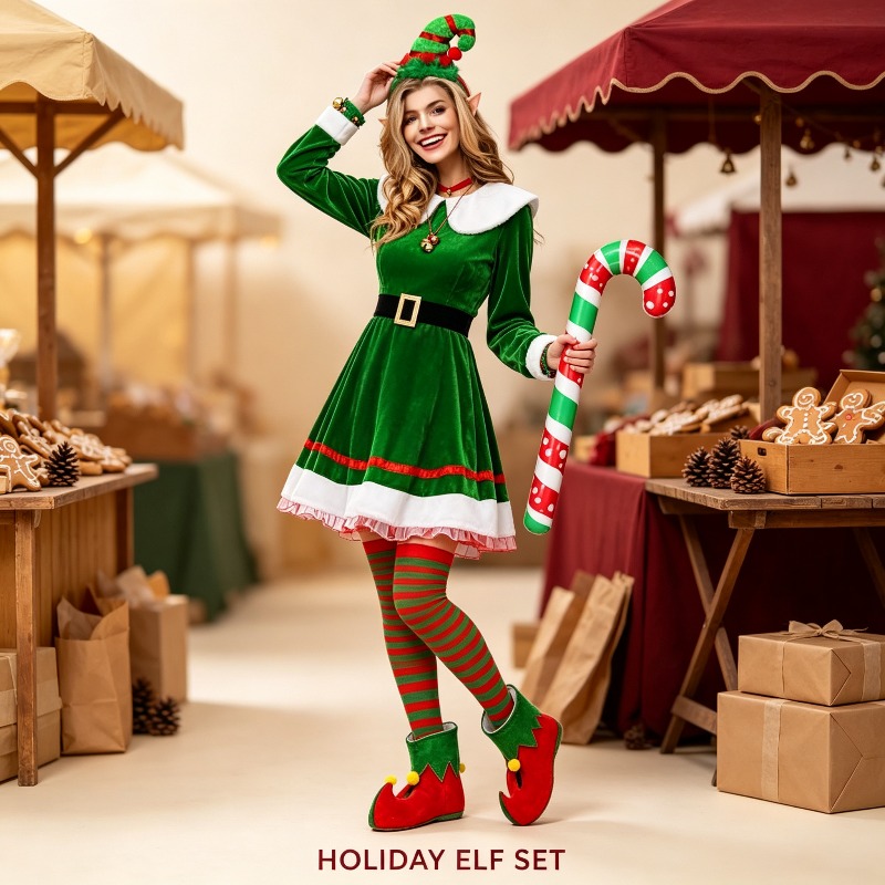 Set Kostum Elf Natal Wanita, G - Elf Costume Christmas ulasan dan harga