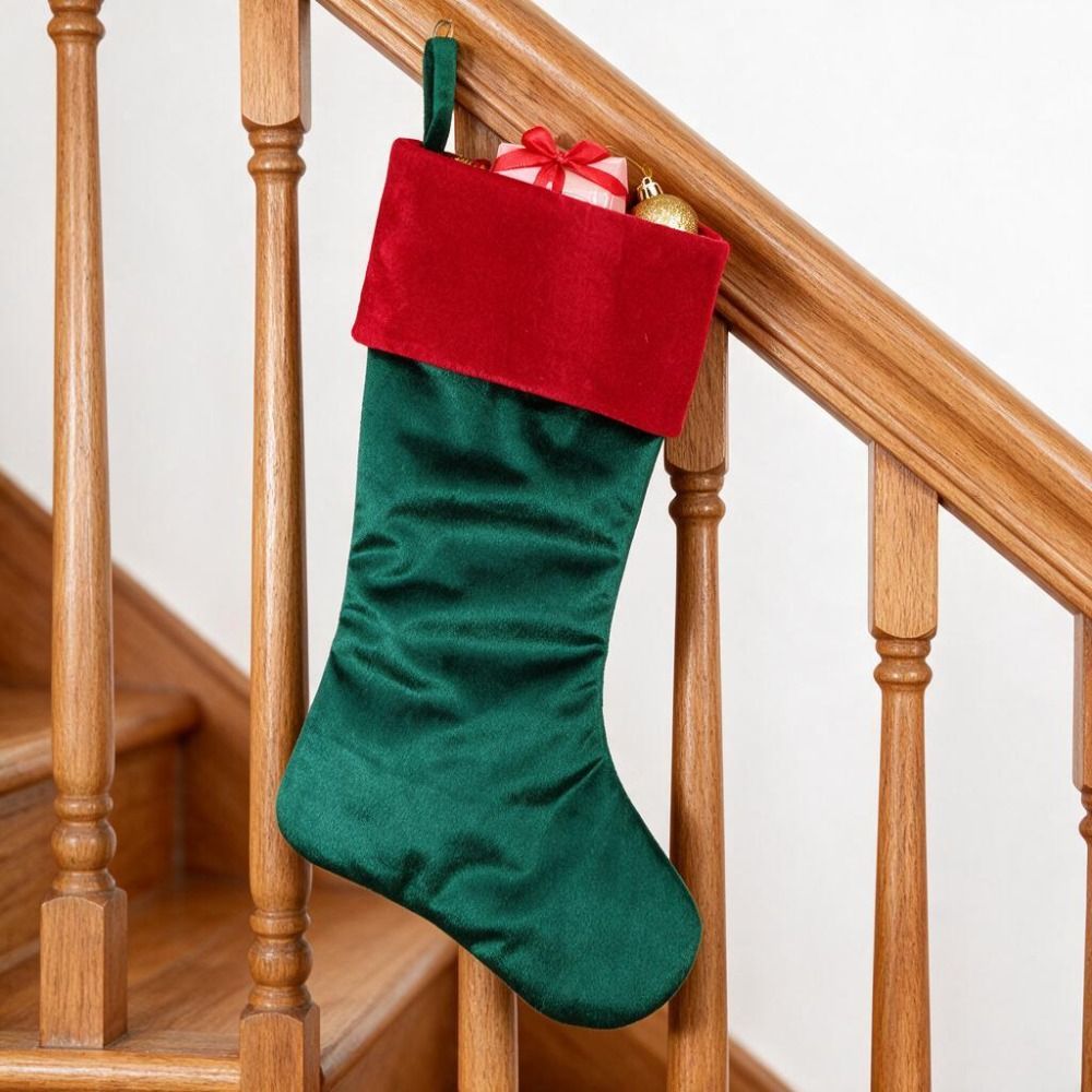 Kaus Kaki Natal Beludru Merah  - Christmas Stocking Hanging ulasan dan harga