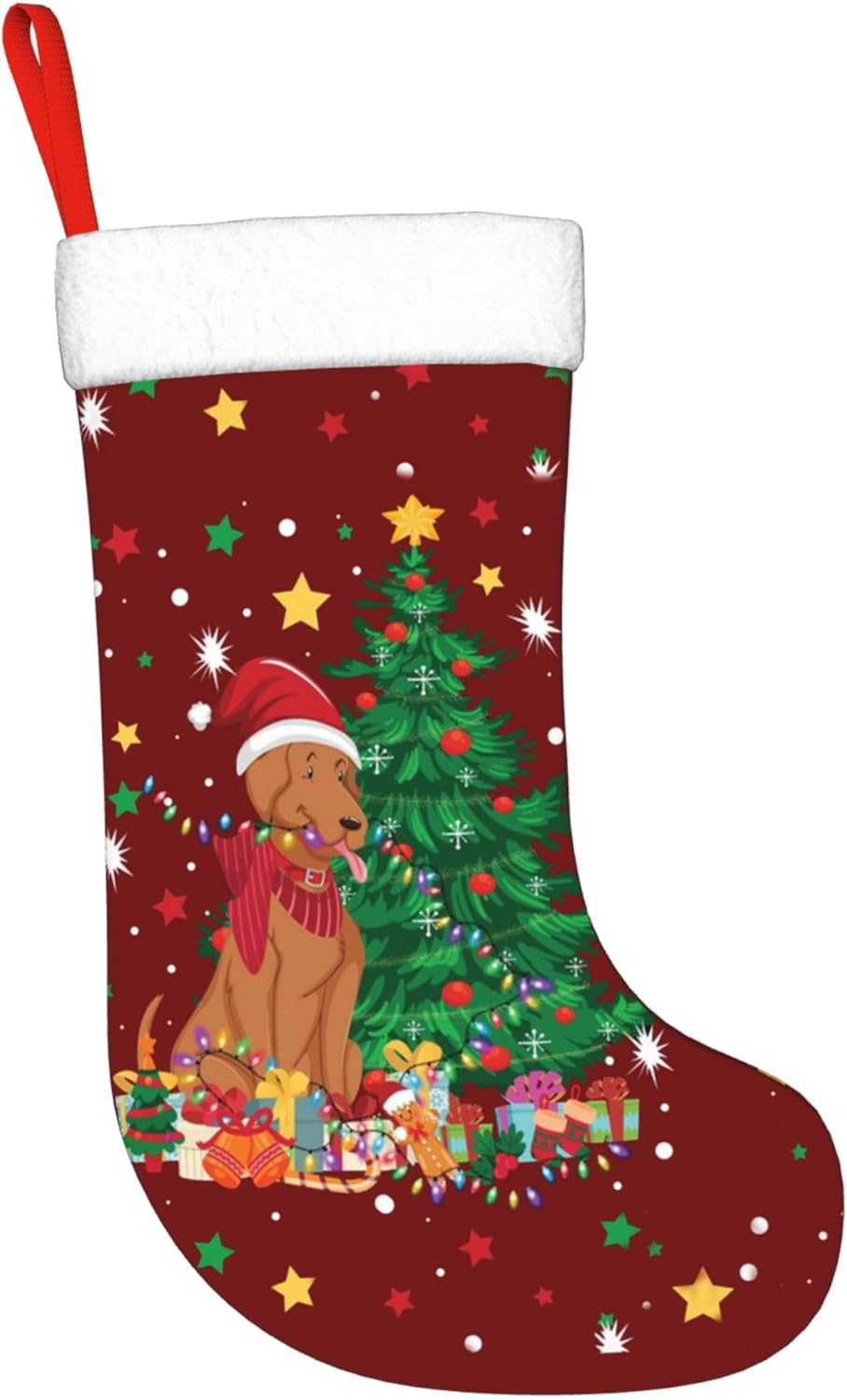Desain Lampu Natal Anjing 17.7 - Christmas Stocking Hanging ulasan dan harga